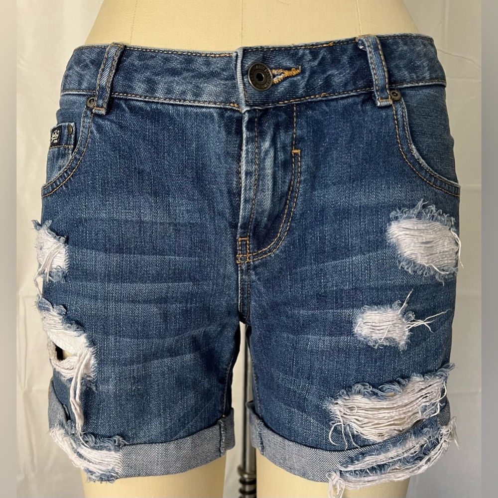 Superdry, women’s 26. Denim distressed shorts.